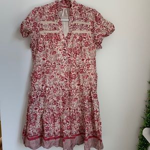 Anthropologie / Collared Floral Midi Dress / Size M